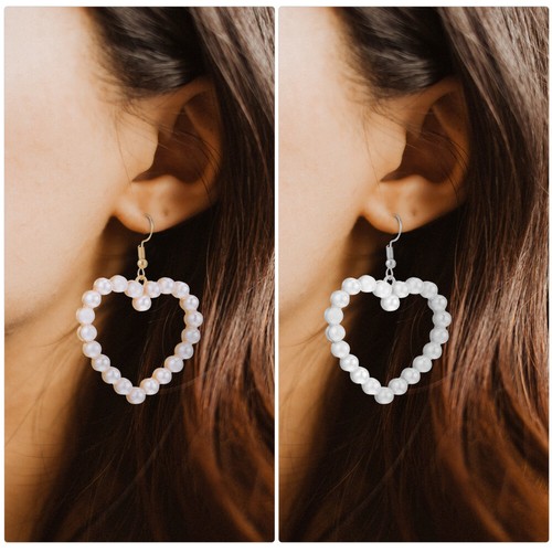 2 Pairs Boucles Doreilles Coeur Homme Pendantes Pour le plus cher Femme De
