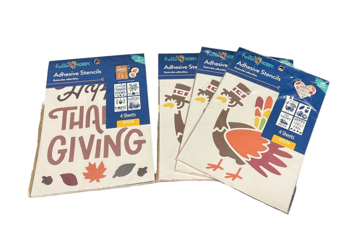 ameri Hello Hobby Adhesive Stencils 10 Designs 4 Sheets (Lot of 4) | eBay
