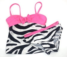 Girls Oshkosh B'gosh Girls Zebra Print Pink Swim Tankini Bathing Suit Size 6