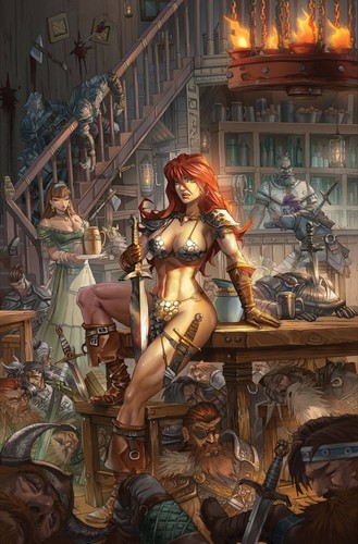Red Sonja #1 Cover ZI Quah 1:125 Virgin Foil Edition Variant Comic Book - Picture 2 of 2