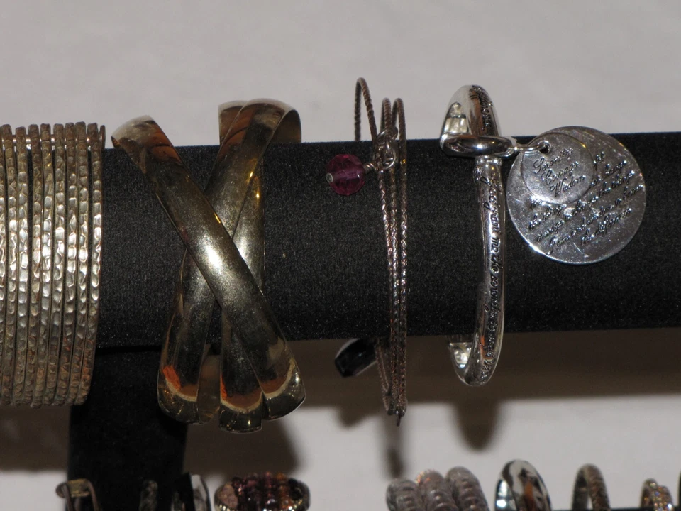 Lote De 29 Pulseras Mezcladas Plateadas Tono Estrás Gemas Brazalete Dorado Mujer Foto 4 de 4