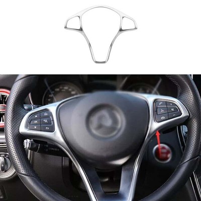 For Mercedes-Benz GLC Steering Wheel Border Matte Silver 16-19 Strip Cover Trim