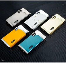 OBON Outdoor Windproof Metal Butane Gas Lighter 2 Torch Blue Jet Flame Turbo