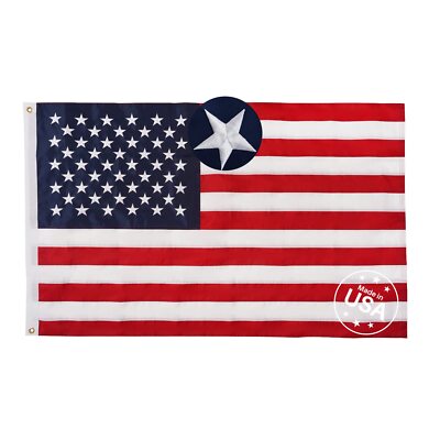 American Flag US Flags 5x8FT Made in USA for Outdoor Heavy Duty High Wind Emb...