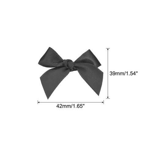 Black Mini Fabric Satin Ribbon Flower Bows Craft DIY Wedding 50 Pieces - Picture 2 of 6