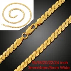 18K Yellow Filled Tarnish-Resist Diamond-Cut Miami Cuban Curb Link Necklace T801