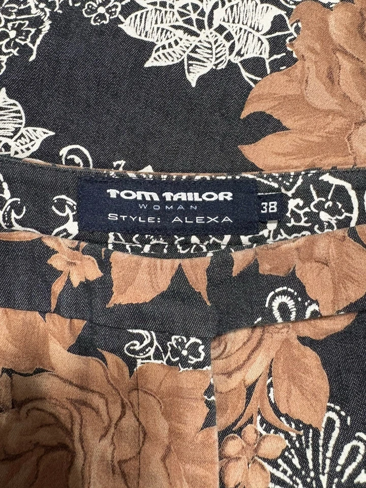 Брюки эластичные женские Tom Tailor ЕС 38/США 8 удлиненные серые с цветочным узором Alexa - Изображение 4 из 4