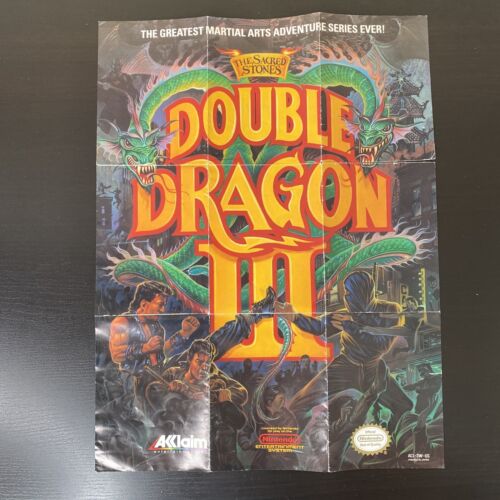 Double Dragon III NES Near Mint The Sacred Stones 1991 CIB. With Poster & manual - Picture 12 of 15
