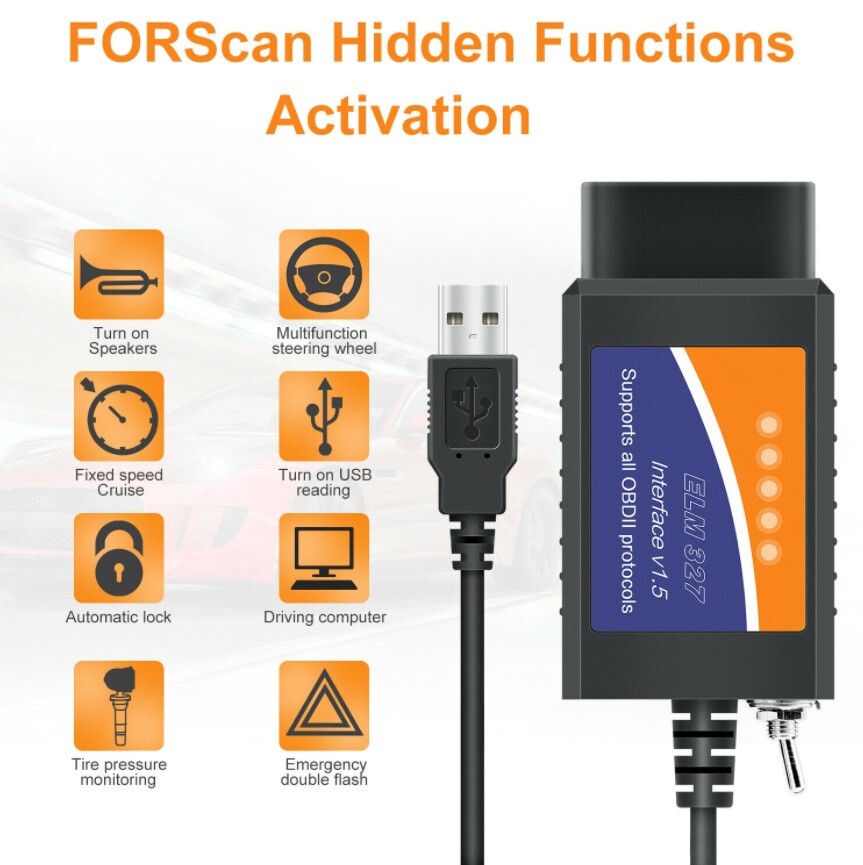 ELM327 USB Interface OBDII OBD2 Diagnostic Auto Car Scanner Scan Tool Cable V1.5-image