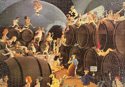 BLACHON puzzle IN VINO VERITAS heye 1000 Germany 1979 mordillo ryba