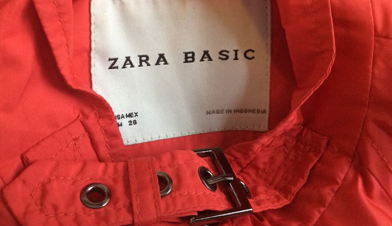 Zara Basic Orange Polyester Waterproof Military S… - image 2
