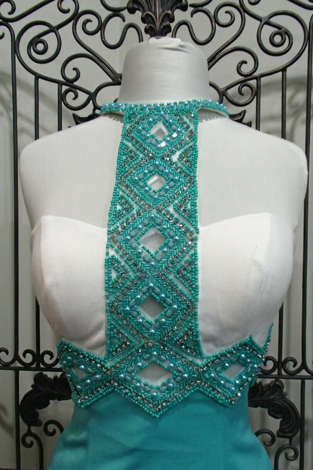 VESTIDO DE GRADUACIÓN FORMAL DE CÓCTEL G2003-4 RACHEL ALLAN 4006 JADE TALLA 4 U 8 $339 Foto 4 de 4