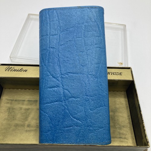 Vintage Winston Wallet Blue Safari Cowhide Purse - Picture 2 of 5