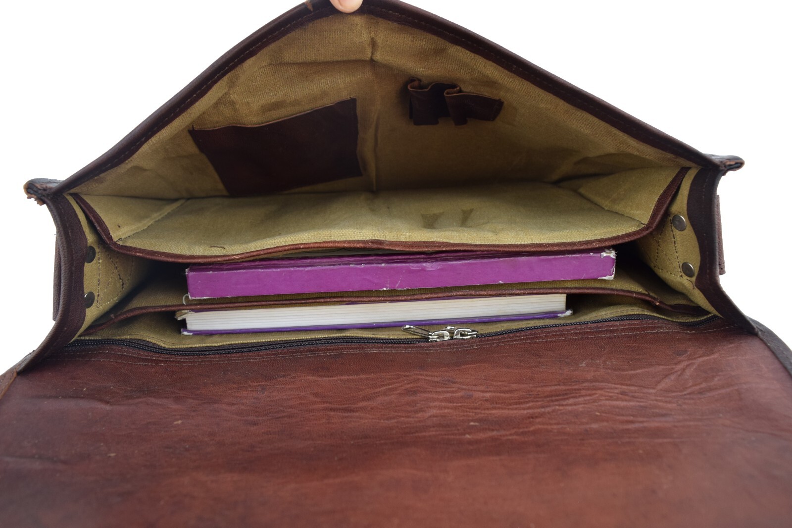 15 In Vintage Leather Office Messenger Bag Laptop Satchel School Shoulder Bags