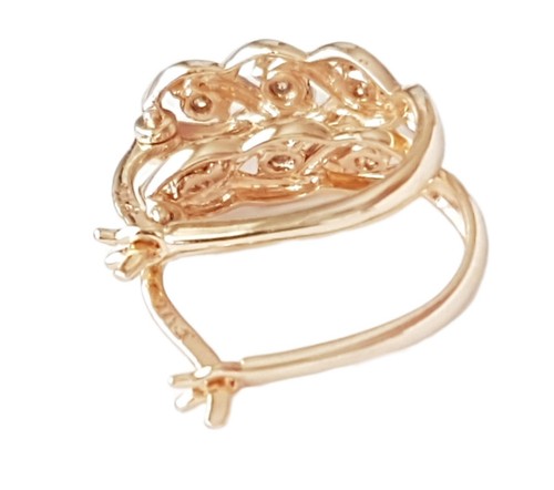 Solid 9ct Gold Oval Diamond Huggie Earrings. Illusion Setting. Yellow Gold. 9K - Picture 8 of 10