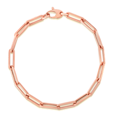 14kt Rose Gold Lite PAPERCLIP Link Chain Bracelet 7.5 Inch 2.5 grams 4.2MM