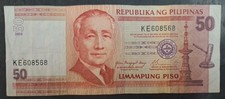 2004 Philippines 50 Piso P193a, KE608568, sigs Macapagal-Arroyo & Buenaventura.