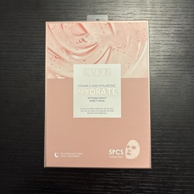 Luxe Beauty Vitamin C And Hyaluronic Acid Intense Night Hydrate Masks Pack Of 5