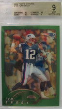 2002 TOPPS CHROME TOM BRADY #100 BGS MINT 9 (2) 9.5 SUBS READ