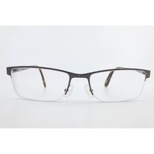Timex 2:53PM Eyeglasses Brown Gold Semi Rimless Rectangular Frames 57-18-145 BR