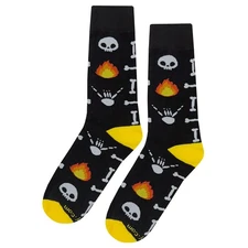 NWT Fire Skull Dress Socks Novelty Men 8-12 Black Crazy Fun Sockfly