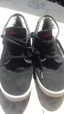 LACOSTE Apthill black suede fleece lined ankle baseball boots Mens UK10 VGC