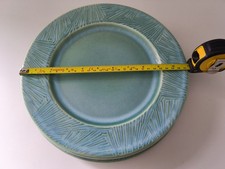 Habitat Green Leaf Dinner Plates 11” Textured Reactive Glaze Discontinued x 4