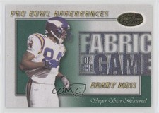 2000 Leaf Certified Fabric of the Game 221/500 Randy Moss #FG-11 HOF vf1