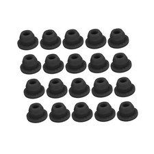 20pcs Silicone Snap in Locking Hole Plug 6mm Narrow Groove 2mm Black