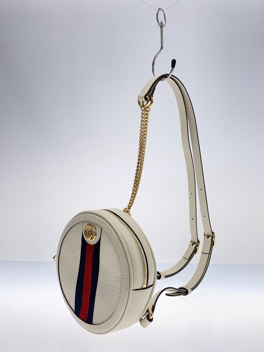 GUCCI Off Diagonal Backpack Rucksack Leather WHT … - image 2