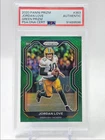 JORDAN LOVE 2020 PANINI PRIZM ROOKIE AUTOGRAPH GREEN RC AUTO PSA Q5775