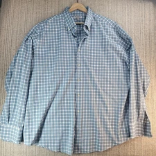 Peter Millar Shirt Mens XL Blue Plaid Summer Comfort Golf Button Down Casual