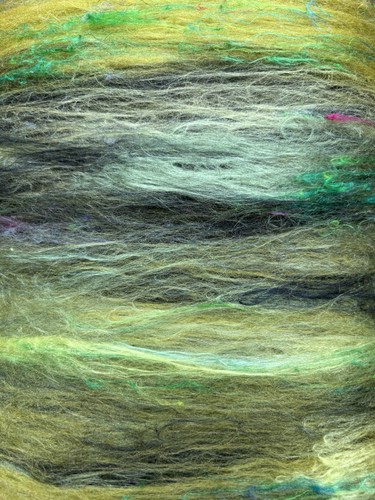 Hand Carded Art Batt. Black Fibre Mixed Blend For Art Yarn Spinning Felting Y1 - Picture 6 of 10