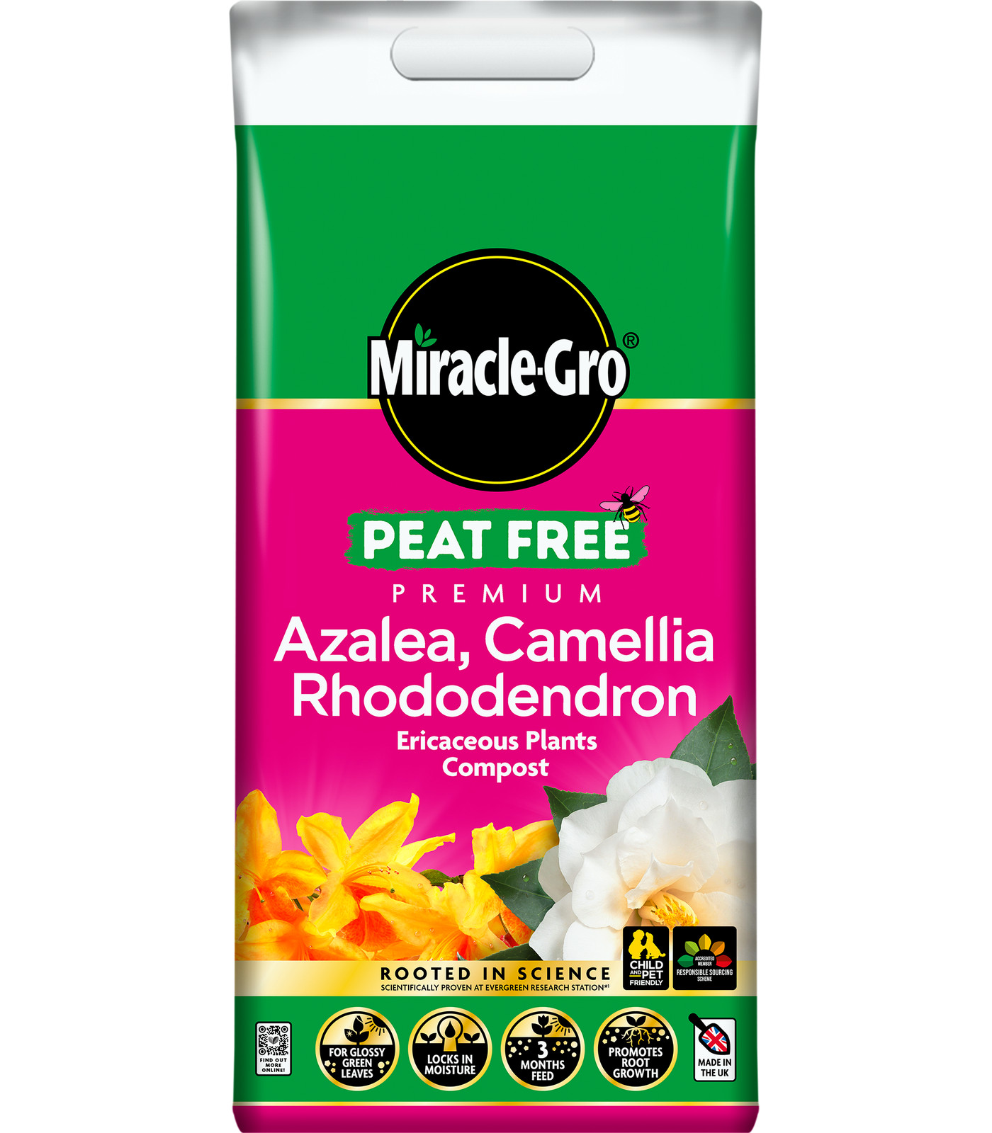 Miracle Gro Peat Free Premium Azalea, Camellia & Rhododendron Ericaceous Compost