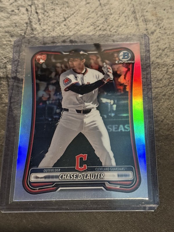 2026 Bowman Chrome Chase DeLauter #37 ROOKIE Red RC Variation Refractor