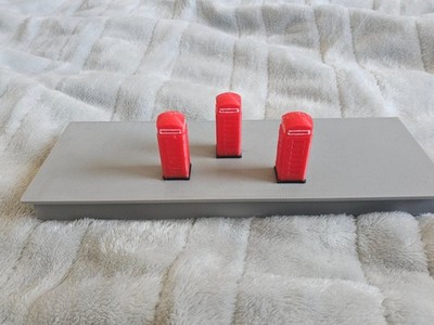 Telefonzelle x 3, Telefonzelle Modelleisenbahn Maßstab 1:76 Spur 00/OO