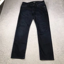 34 Heritage Jeans Mens 34 (35x31) Dark Wash Mid Rise Straight Stretch Denim