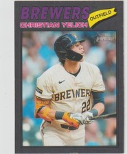 2026 TOPPS HERITAGE CHRISTIAN YELICH OF BREWERS #332 GRAY BORDER SP