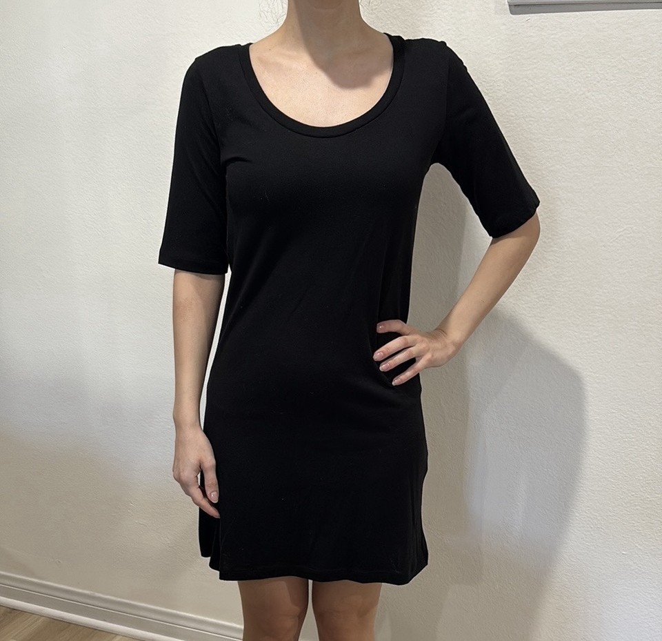 Bershka Black Basic Shirt Dress Size S