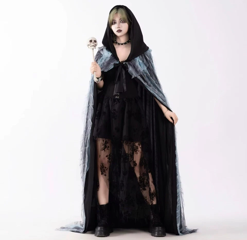 Tela de encaje con capa de diosa de Halloween Foto 4 de 4