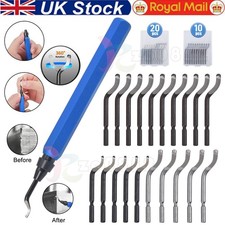 Expert Hand Deburring Tool + 10/20 High-Speed Steel Spare Blades Set Hole Deburr