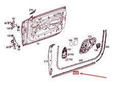 MB S C217 umlaufende T&uuml;rdichtung vorne rechts A2177200654, neues Original