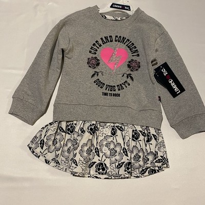 Limited Too Girl's Cute and Confident Sweatshirt Dress Sizes 4 & 5 BRAND NEW