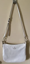 Kate Spade Rosie Crossbody Pebbled Leather Handbag Cream White EUC READ