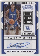 2020 Contenders Draft Picks Game Ticket Purple 20/99 Immanuel Quickley #85 n1u