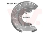 VAN Wezel Spritzblech, Bremsscheibe Links, Vorderachse U.A. FüR Seat, Skoda, VW
