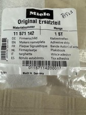 + NEW Miele Nameplate - part # 11571142