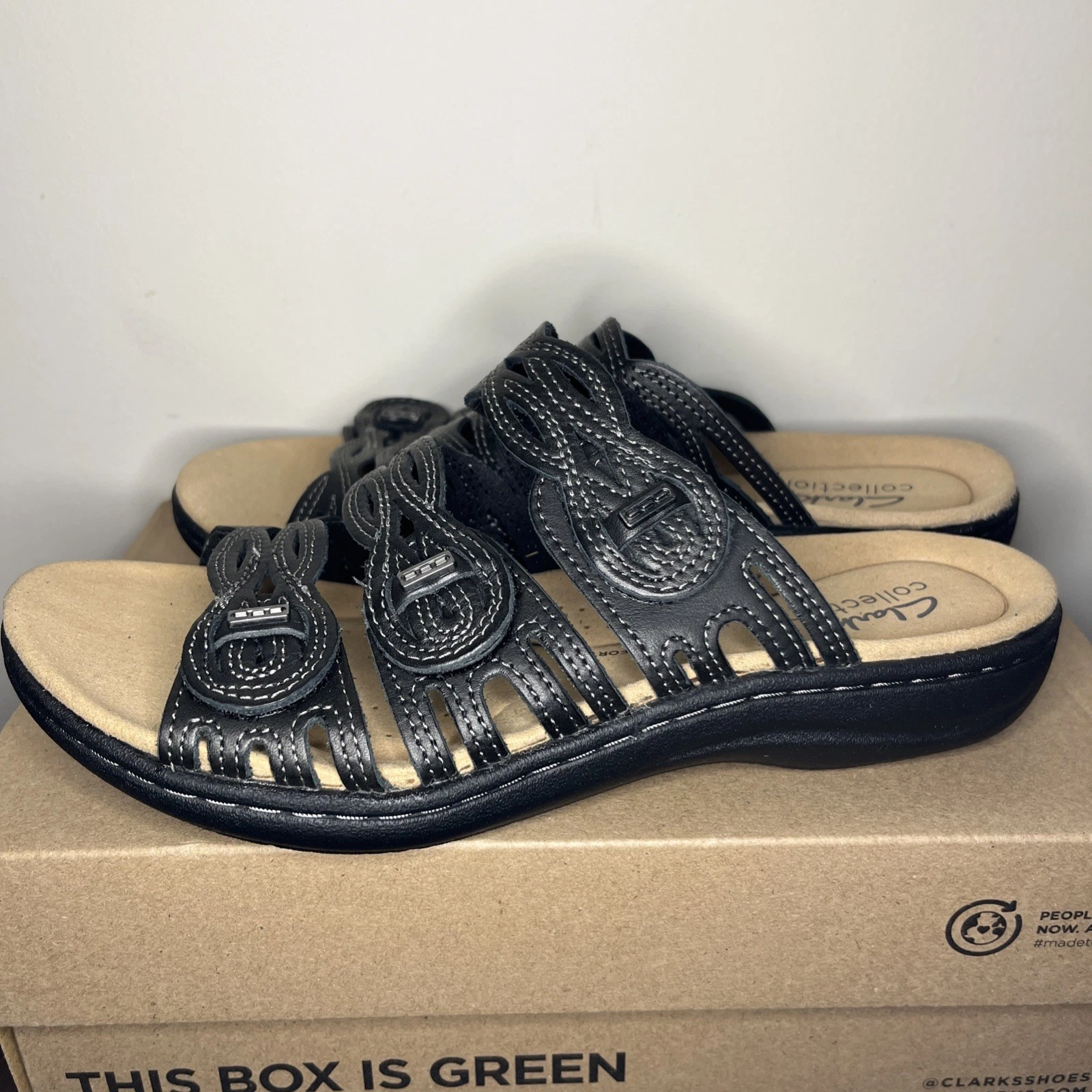 Sandalo donna Clarks Laurieann Rubino 26177345 nero PELLE 6 5 M