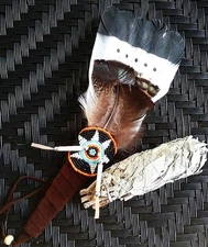DELUXE WHITE SAGE SMUDGE KIT, LARGE HANDMADE NATIVE AMERICAN SMUDGER