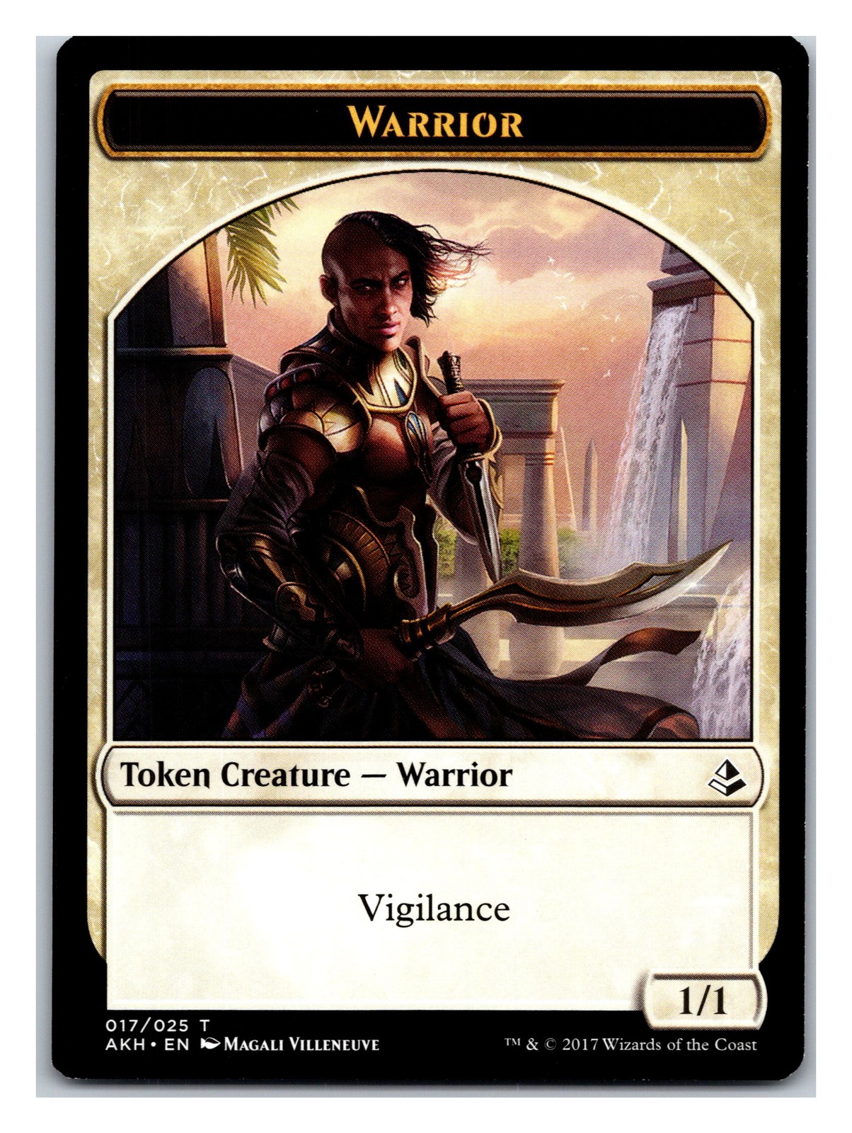 Amonkhet #17 Warrior Token / #6 Heart-Piercer Manticore